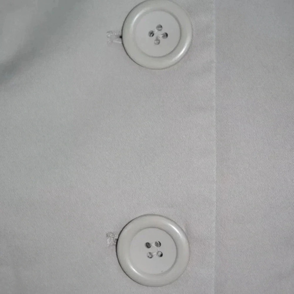 New York & Co Khaki Cotton Button Flared Cropped Blazer - Size Large L - Picture 4 of 4